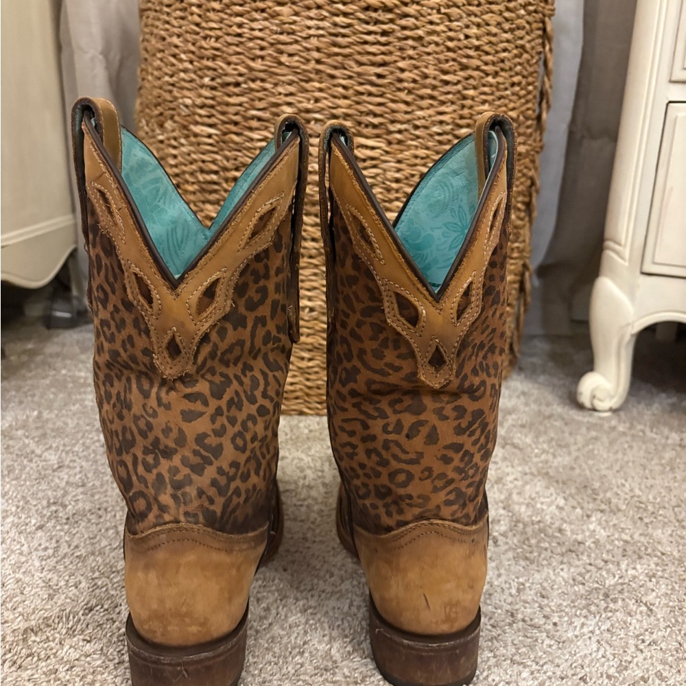 Corral Leopard Brown and Tan Cowboy Boots - Picture 3 of 6